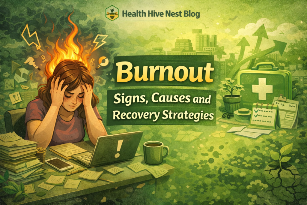 Burnout Signs Causes and Recovery strategies By Health Hive Nest