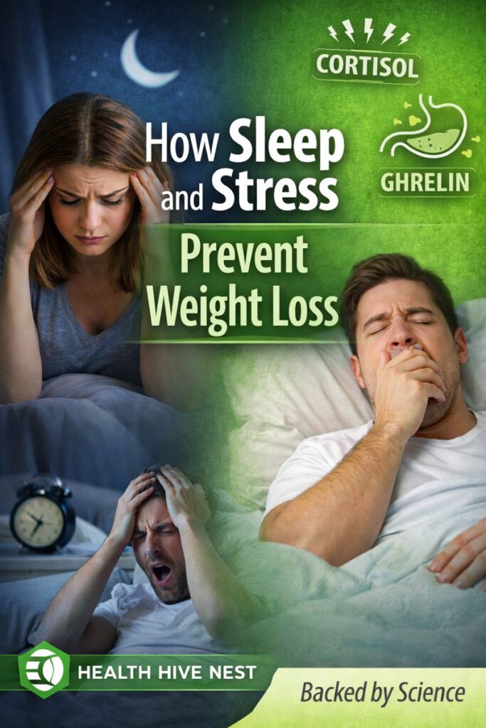 How Sleep and Stress Prevent Weight Loss by Health hive Nest