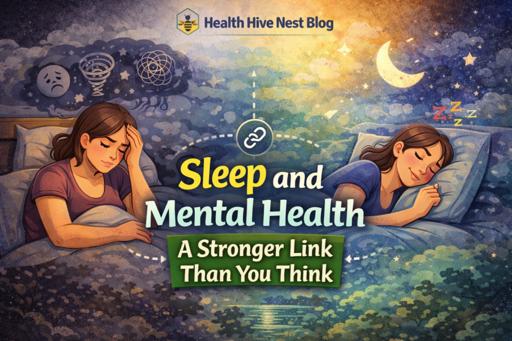 Sleep and Mental Health By Health Hive Nest