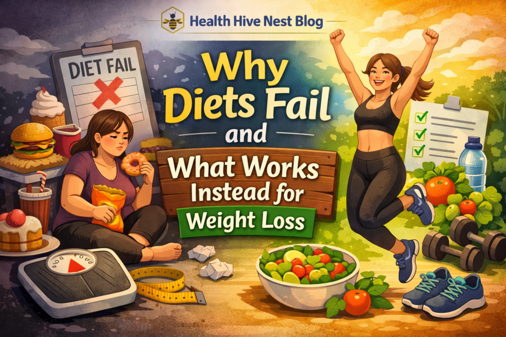 Why Diets Fail and What Works Instead for Weight loss by health Hive Nest